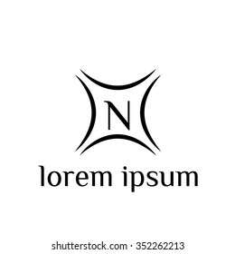 N letter vector logo template (sign, symbol, emblem, ornament)
