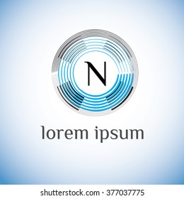 N letter vector logo template (sign, symbol, emblem, ornament)