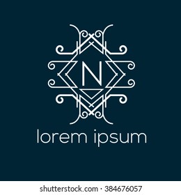 N letter vector logo template (sign, symbol, emblem, ornament)