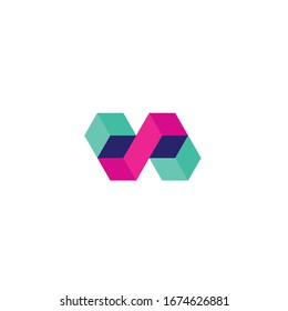 N letter vector modern abstract logo icon design concept. Isolated on white background