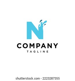 N Letter water Vector logo icon vector Template