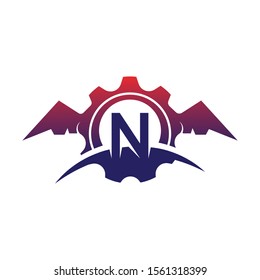 N Letter wings logo icon creative concept template design