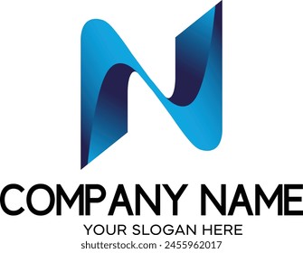 N Lettering Gradient Logo, N letter logo, Modern logo, Unique Logo