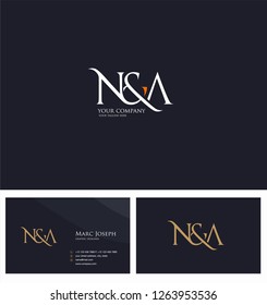 N & A letters Joint logo icon and Business card vector template.
