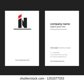 I & N letters Joint logo icon with business card vector template.
