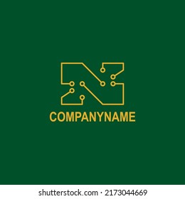 A N LETTERS LOGO DESIGN . TECHNOLOGY LOGO