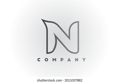 N línea gris gradiente blanco gradiente icono de logotipo con fondo blanco. Diseño creativo para empresas y plantillas