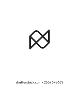 Ilusión del Vector del logotipo del icono de la línea N