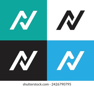 N Line Monogram Letter NF or FN initials in a business-effective logo