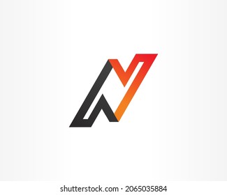 Diseño de logotipo de forma de línea y N