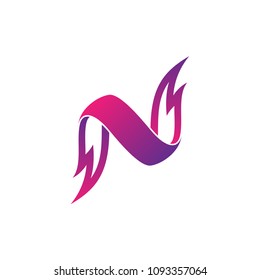 n logo, abstract letter n logo