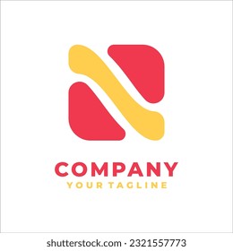 N Logo abstract media initial letter monogram