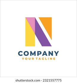 N Logo abstract media initial letter monogram