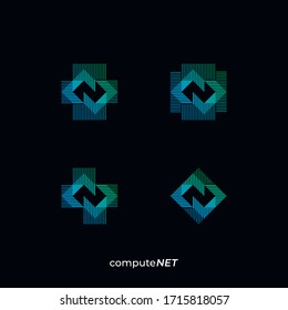  N logo abstract technology ,eps 10