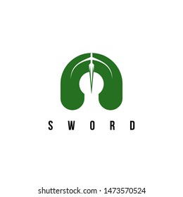 N logo of the appearance of a sword design.