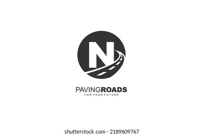 N logo asphalt for identity. construction template vector illustration for your brand.