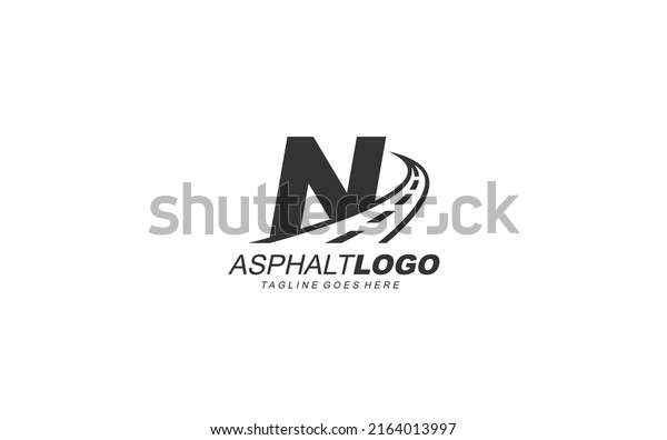 N logo asphalt for identity.
construction template vector illustration for your
brand.