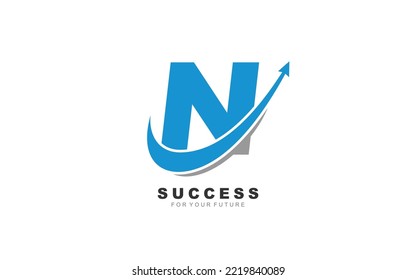 N logo business for branding company. arrow template vector illustration for your brand.