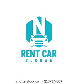 N logo car rental illustration vector for your brand.