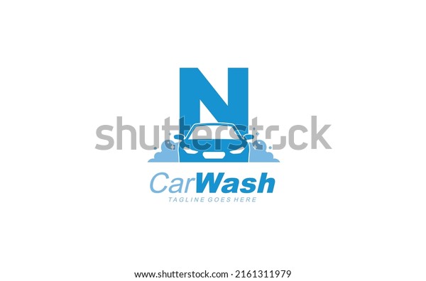 N logo carwash for\
construction company. car template vector illustration for your\
brand.