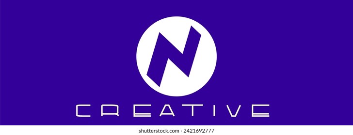 N logo circle initials identity minimalist creative icon vector template