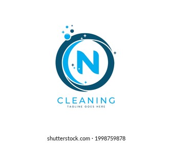 N logo for cleaning service. Vector Illustration