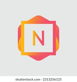 N logo Colorful Vector Design. Icon Concept. Abstract modern
