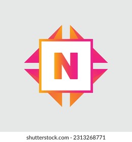 N logo Colorful Vector Design. Icon Concept. Abstract modern
