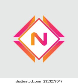 N logo Colorful Vector Design. Icon Concept. Abstract modern