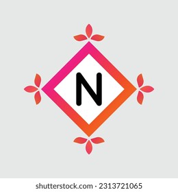N logo Colorful Vector Design. Icon Concept. Abstract modern