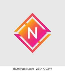 N logo Colorful Vector Design. Icon Concept. Abstract modern