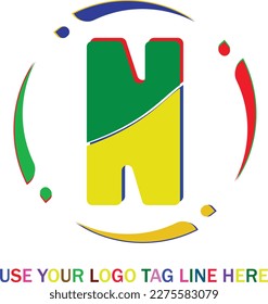 N Plantilla de vector de color con logotipo