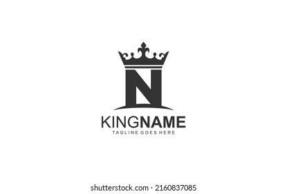 N logo crown for construction company. letter template vector illustration for your brand.