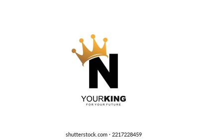 N logo crown for construction company. letter template vector illustration for your brand.