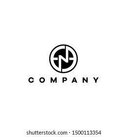 N logo design black vector 