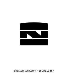 N logo design black vector 