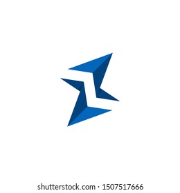 N logo design by combining two direction symbols