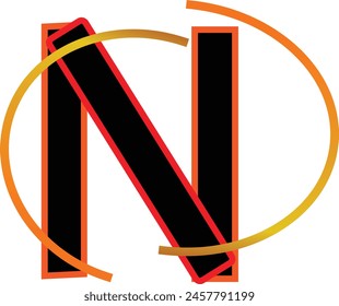 N logo design eps 10