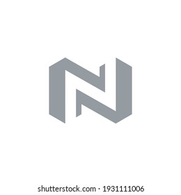 N logo design with geometry