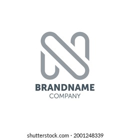 N Logo-Design mit Geometrie