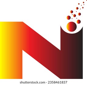 N Logo-Design mit Farbverlauf-Farbe