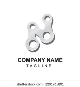 N logo design graphic simple elegant