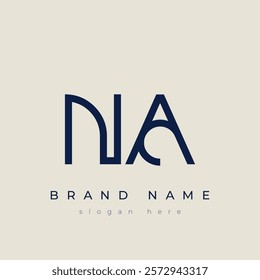 N and A logo design. NA abstract Letters Logo Monogram. This logo design is the process of creating a visual symbol that represents a brand, company, or individual.