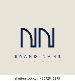 N and N logo design. NN abstract Letters Logo Monogram. This logo design is the process of creating a visual symbol that represents a brand, company, or individual.