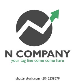 N Logo design on accounting Finance Theme