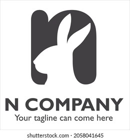 N logo design on Animal pet theme