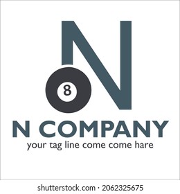 Diseño del logotipo de N en el tema de juego y recreación