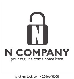 Diseño del logotipo de N sobre el tema Seguridad