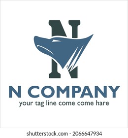 N logo design on Sport theme