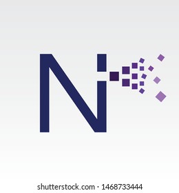 n logo design on the white background